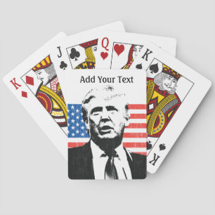 Donald Trump American Flag Custom Text Pokerkaarten