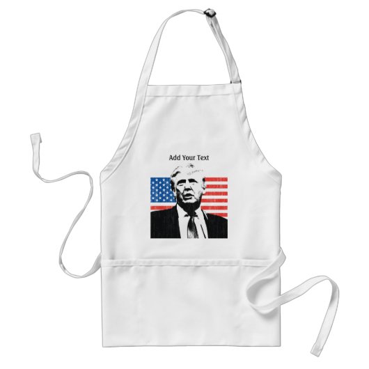 Donald Trump American Flag Custom Text Standaard Schort (Voorkant)