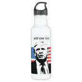 Donald Trump American Flag Custom Text Waterfles (Voorkant)