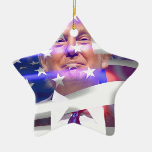 donald trump american flag keramisch ornament
