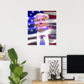 Donald Trump American Flag Poster (Thuiskantoor)