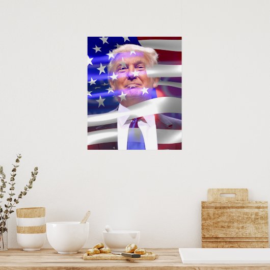 Donald Trump American Flag Poster (Keuken)