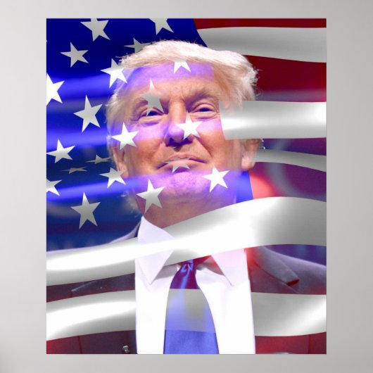 Donald Trump American Flag Poster (Voorkant)