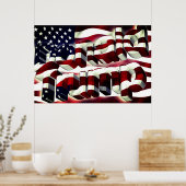 Donald Trump American Flag Poster (Keuken)