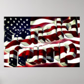 Donald Trump American Flag Poster (Voorkant)