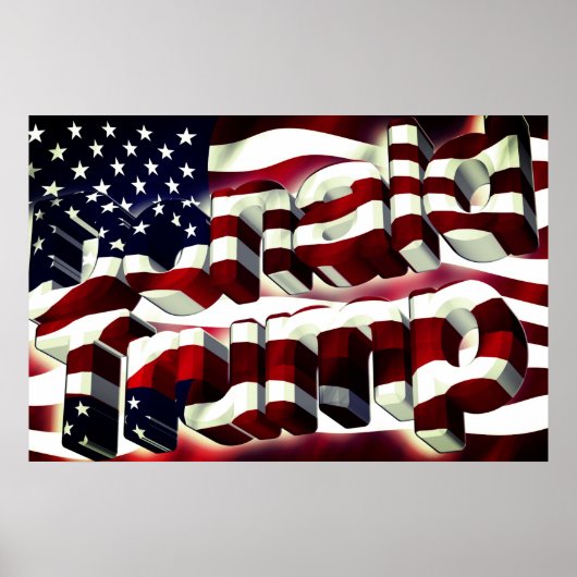 Donald Trump American Flag Poster (Voorkant)