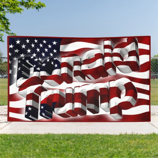 Donald Trump American Flag Spandoek (Buitenkant)