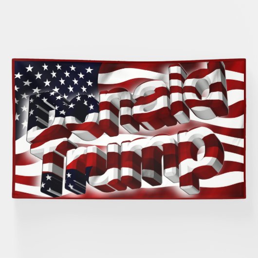 Donald Trump American Flag Spandoek (Horizontaal)