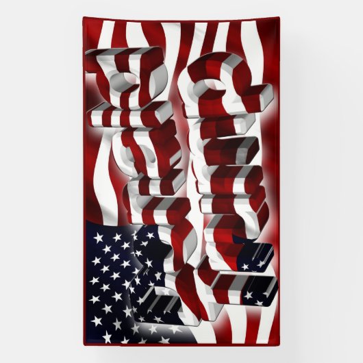 Donald Trump American Flag Spandoek (Verticaal)