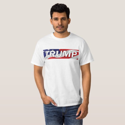 Donald TRUMP American Flag T-Shirt #MAGA (Voorkant volledig)