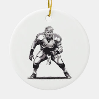 Donald Trump Amerikaans Football President 2025 Keramisch Ornament