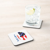 Donald Trump Amerikaanse vlag Pop Art Bier Onderzetter (Rechterzijde)