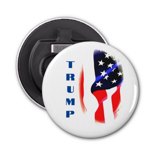 Donald Trump Amerikaanse vlag Pop Art Button Flesopener (Voorkant)
