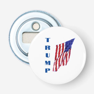 Donald Trump Amerikaanse vlag Pop Art Button Flesopener