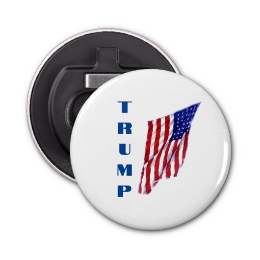 Donald Trump Amerikaanse vlag Pop Art Button Flesopener (Voorkant)