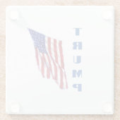 Donald Trump Amerikaanse vlag Pop Art Glazen Onderzetter (Achterkant)