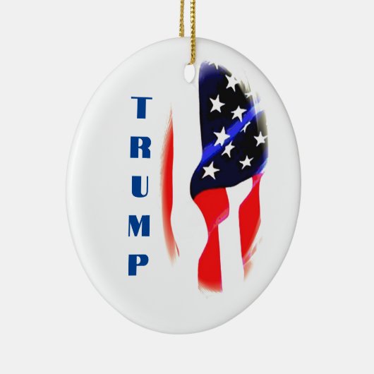 Donald Trump Amerikaanse vlag Pop Art Keramisch Ornament (Rechts)