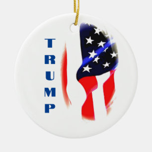 Donald Trump Amerikaanse vlag Pop Art Keramisch Ornament