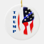 Donald Trump Amerikaanse vlag Pop Art Keramisch Ornament (Achterkant)