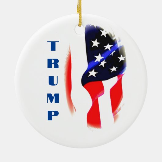 Donald Trump Amerikaanse vlag Pop Art Keramisch Ornament (Achterkant)