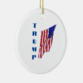 Donald Trump Amerikaanse vlag Pop Art Keramisch Ornament (Rechts)