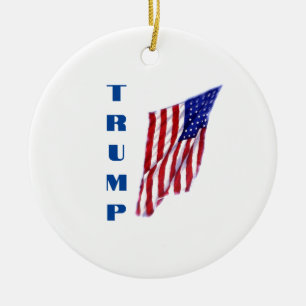 Donald Trump Amerikaanse vlag Pop Art Keramisch Ornament