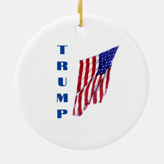 Donald Trump Amerikaanse vlag Pop Art Keramisch Ornament (Achterkant)
