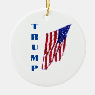 Donald Trump Amerikaanse vlag Pop Art Keramisch Ornament