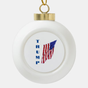 Donald Trump Amerikaanse vlag Pop Art Keramische Bal Ornament