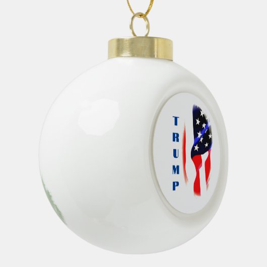 Donald Trump Amerikaanse vlag Pop Art Keramische Bal Ornament (Links)