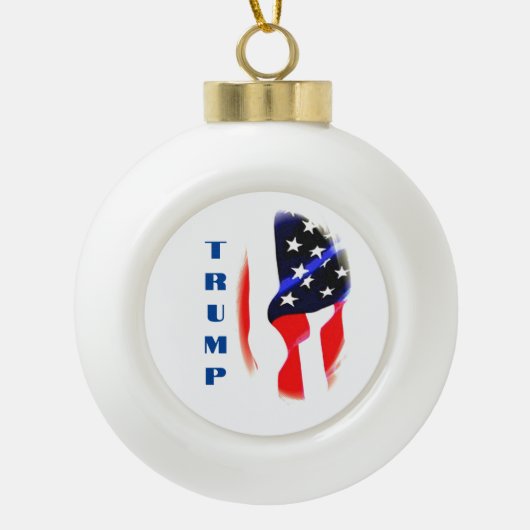 Donald Trump Amerikaanse vlag Pop Art Keramische Bal Ornament (Voorkant)