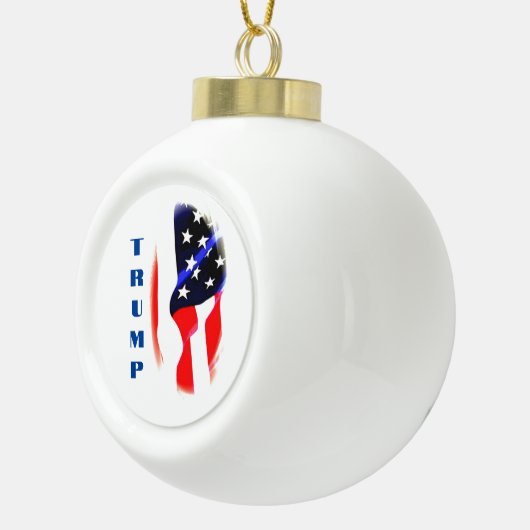 Donald Trump Amerikaanse vlag Pop Art Keramische Bal Ornament (Rechts)