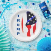 Donald Trump Amerikaanse vlag Pop Art Papieren Bordje (Feest)