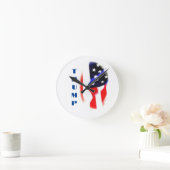 Donald Trump Amerikaanse vlag Pop Art Ronde Klok (Huis)