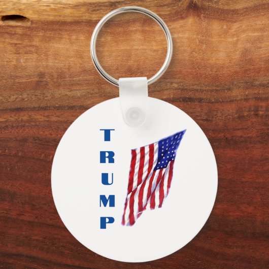 Donald Trump Amerikaanse vlag Pop Art Sleutelhanger (Voorkant)