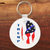 Donald Trump Amerikaanse vlag Pop Art Sleutelhanger (Voorkant)