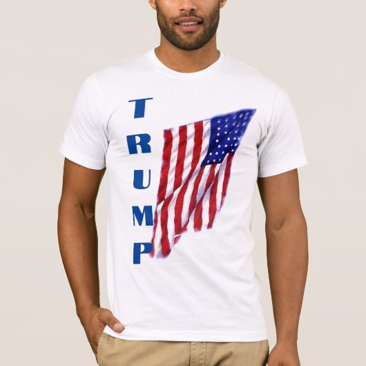 Donald Trump Amerikaanse vlag Pop Art T-shirt (Voorkant)