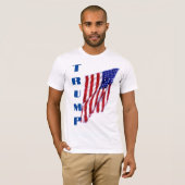 Donald Trump Amerikaanse vlag Pop Art T-shirt (Voorkant volledig)