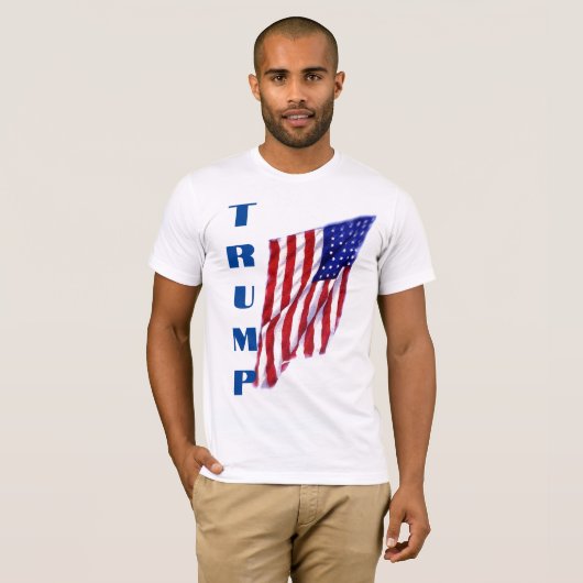 Donald Trump Amerikaanse vlag Pop Art T-shirt (Voorkant volledig)