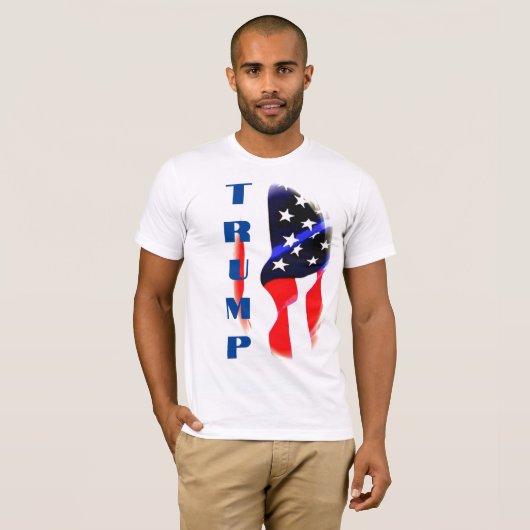 Donald Trump Amerikaanse vlag Pop Art T-shirt (Voorkant volledig)