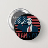 Donald Trump Amerikaanse vlag President Dank u Ronde Button 5,7 Cm (Voorkant /achterkant)
