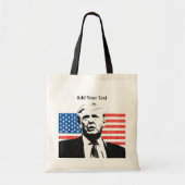 Donald Trump Amerikaanse vlag Voeg tekst toe Tote Bag (Voorkant)