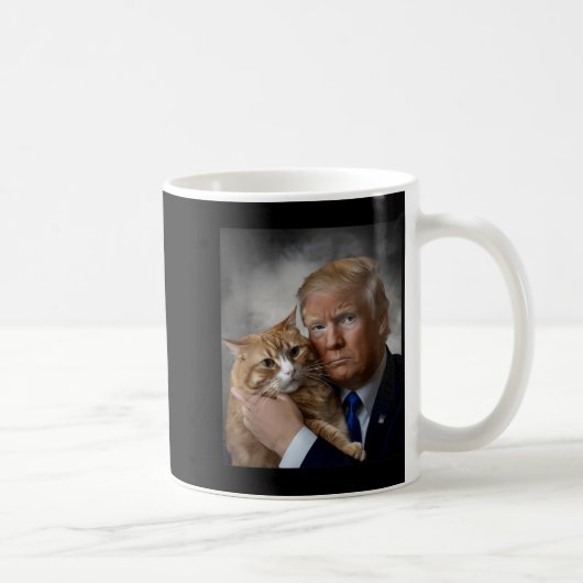 Donald Trump And Cat Funny Trump And Cat, Litical  Koffiemok (Rechts)