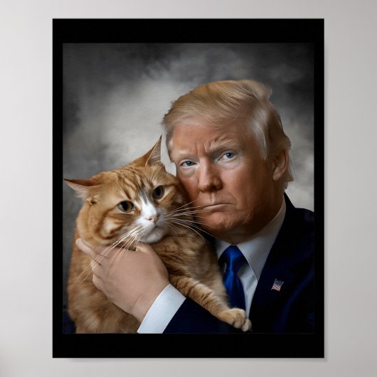 Donald Trump And Cat Funny Trump And Cat, Litical  Poster (Voorkant)