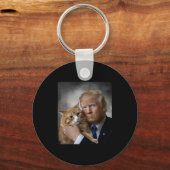 Donald Trump And Cat Funny Trump And Cat, Litical Sleutelhanger (Voorkant)