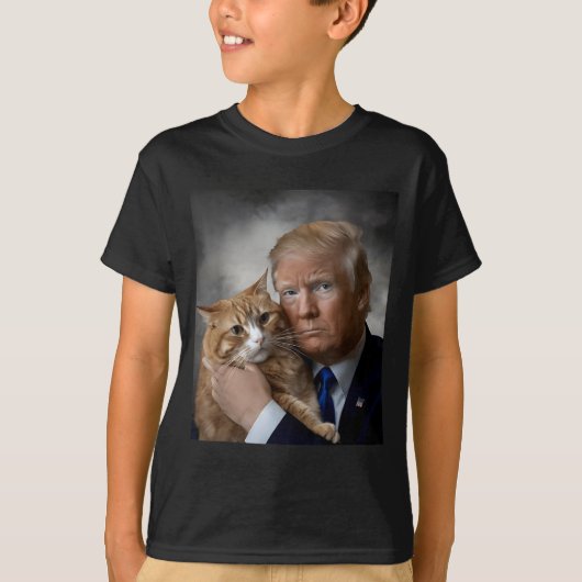 Donald Trump And Cat Funny Trump And Cat, Litical  T-shirt (Voorkant)