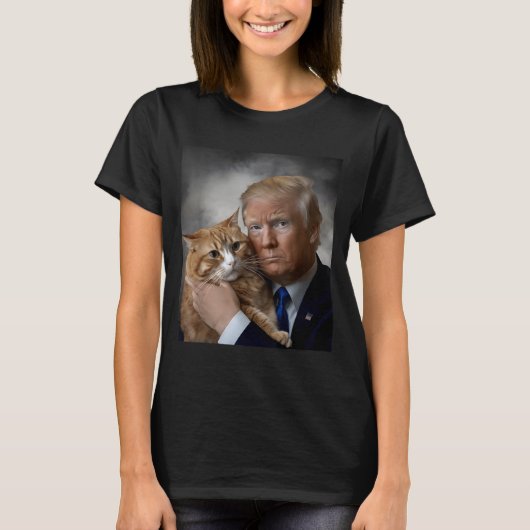 Donald Trump And Cat Funny Trump And Cat, Litical  T-shirt (Voorkant)