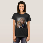 Donald Trump And Cat Funny Trump And Cat, Litical  T-shirt (Voorkant volledig)
