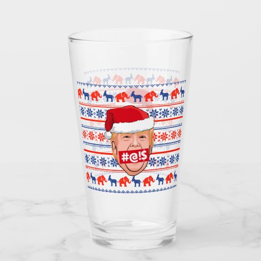 DONALD TRUMP Angry Kerstmis Glas (Voorkant)