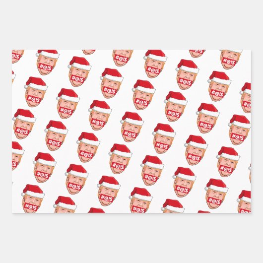 DONALD TRUMP Angry Kerstmis Inpakpapier Vel (Voorkant)